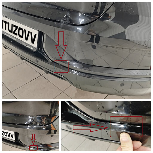 Трещина на накладке заднего бампера